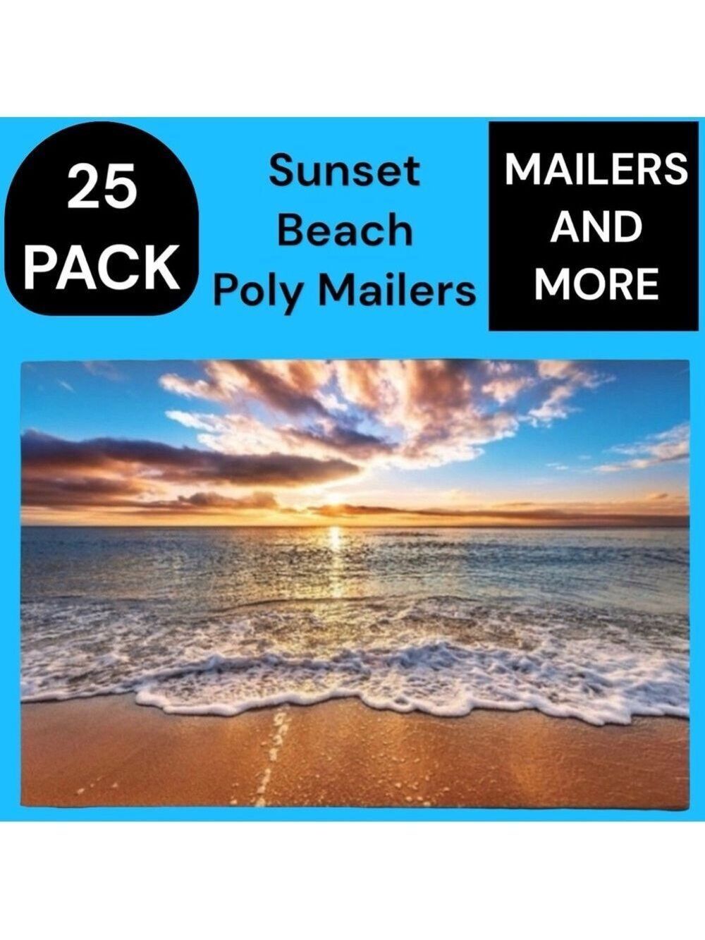 25 10X13 Poly Mailers Sunset Beach Flat PRICE FIRM - Picture 2 of 9